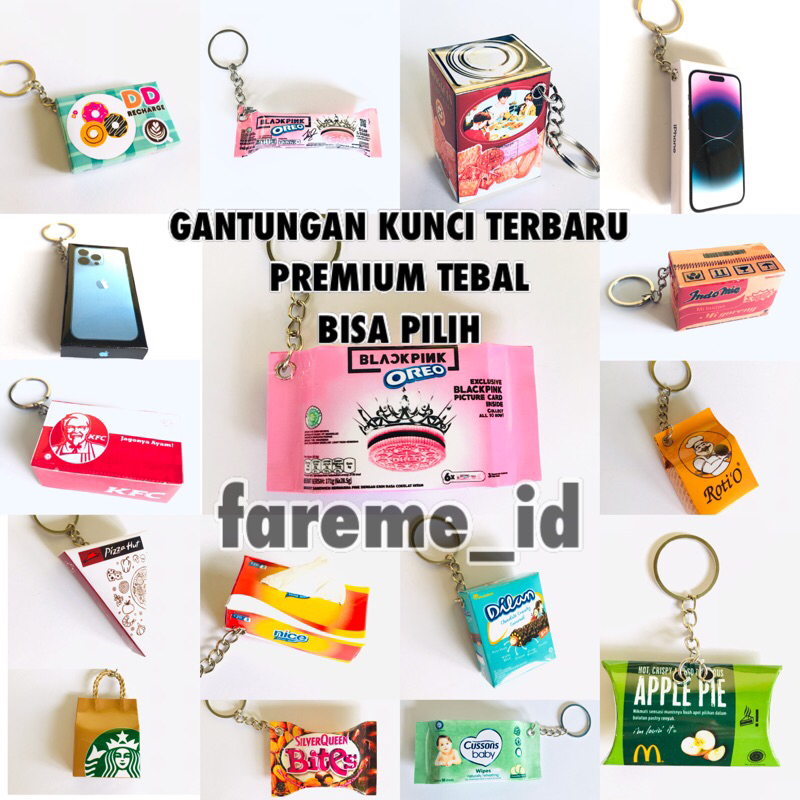 GANTUNGAN KUNCI SNACK TEBAL BISA PILIH MODEL TERBARU / MINIATUR SNACK / BLACKPINK