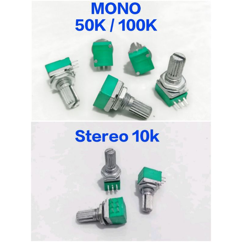 Potensio mini mono stereo 10k 50k 100k