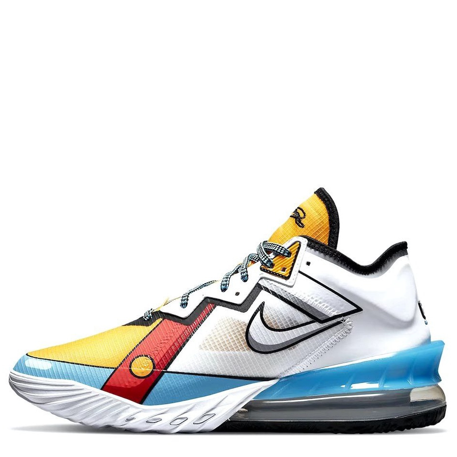 SEPATU BASKET PRIA NIKE LEBRON 18 LOW "STEWIE GRIFFIN" WHITE/WHITE-BLACK-BALTIC BLUE