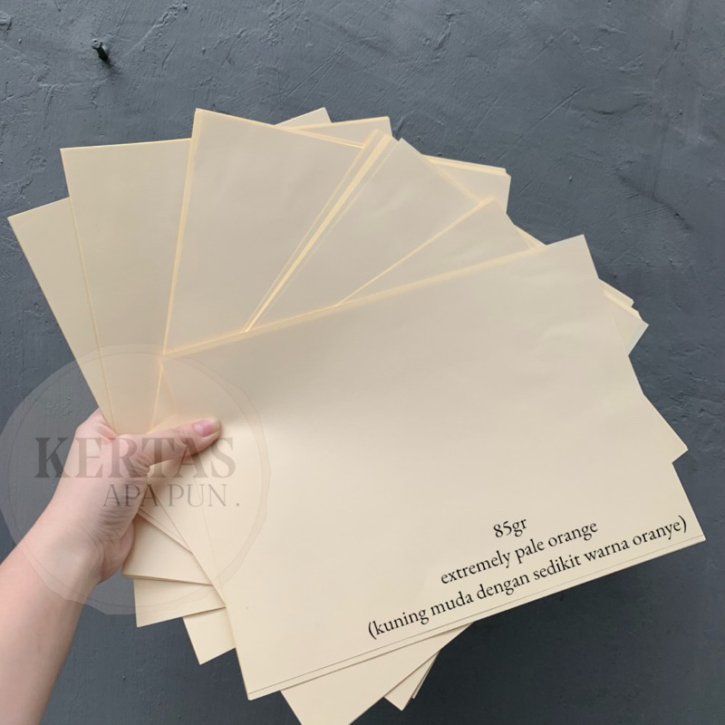 

Kertas HVS Warna 85 gr gram gsm A4 Extremely Pale Orange Oranye Muda Kuning Muda