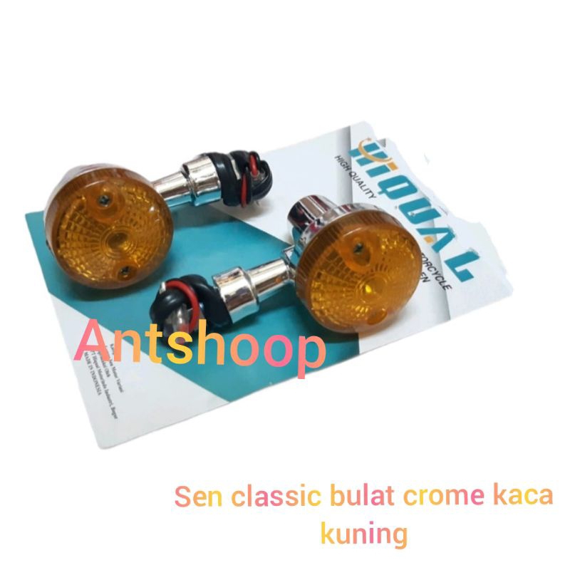 Lampu Sein Motor Klasik Sen Sein Classic Bulat Bohlam Sein Sepasang Kiri Kanan ANTSHOOP