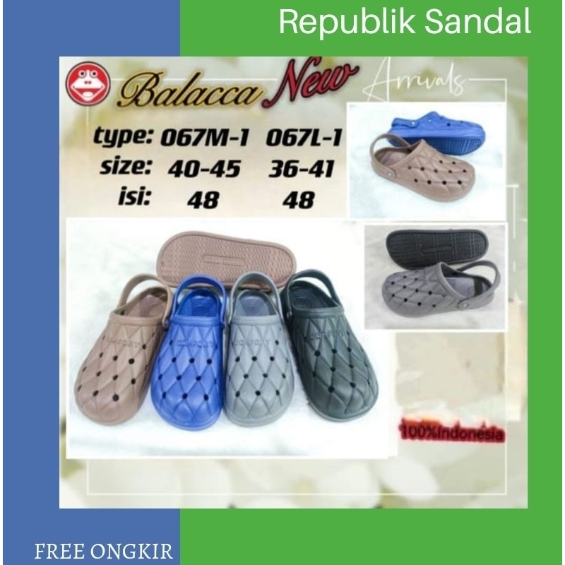 Sandal pria wanita Baim Bakpao Karet Ringan Sandal BARCA BALACCA 067