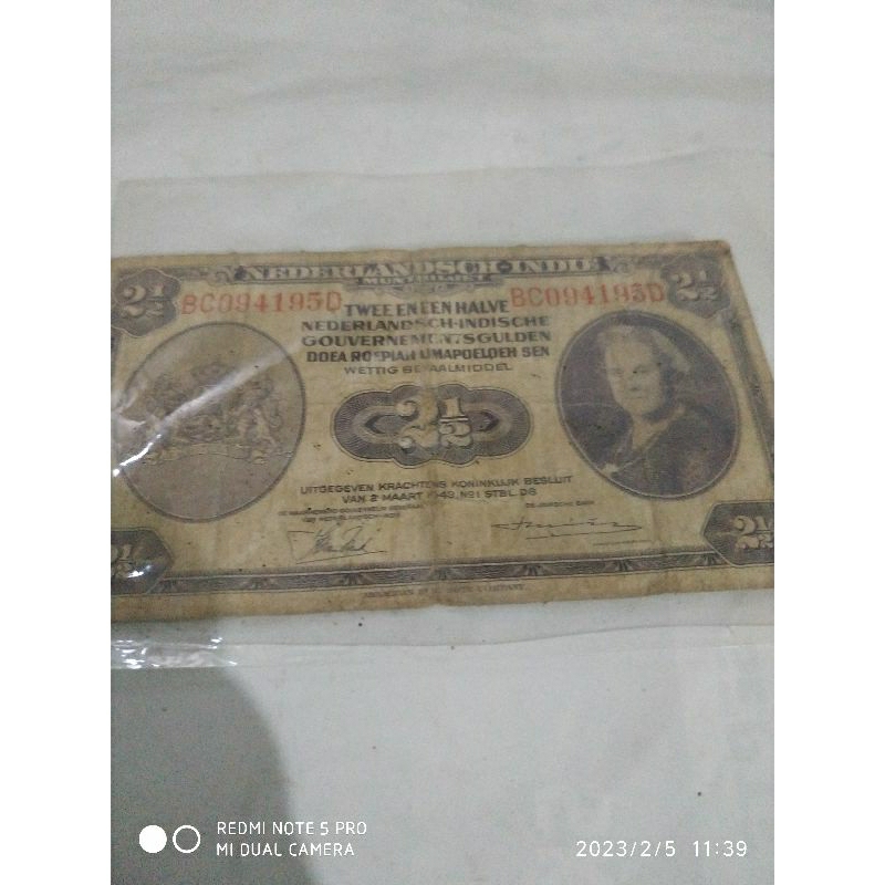 uang kuno 2,5 gulden