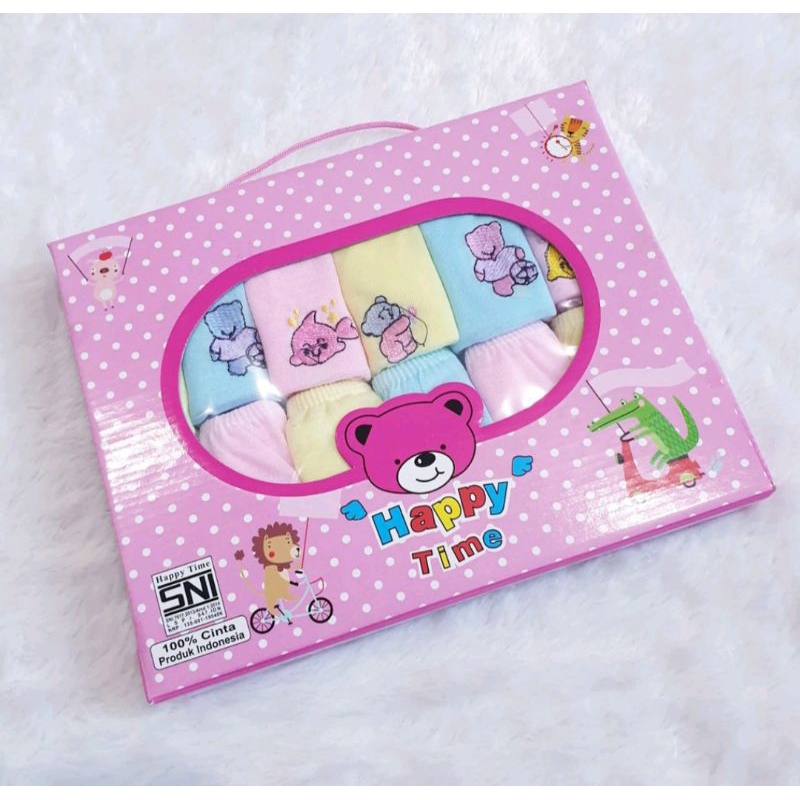 Celana Pop Bayi Happy Time Isi 12 Pcs/Celana Dalam Bayi Isi 12 Pcs Murah