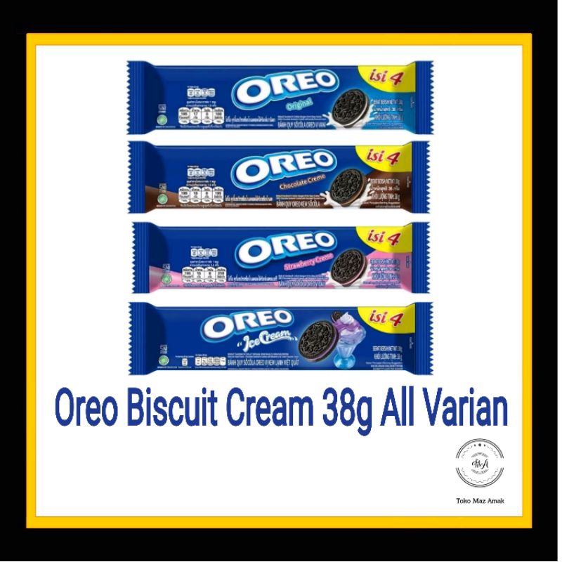 

Oreo Biskuit Lup Original Vanila, Coklat, Strawberry, Ice Cream Blueberry 38g