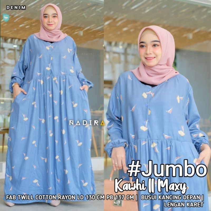GAMIS JUMBO KAHWI cotton ORI NADIRA BY JUMBO SOLO