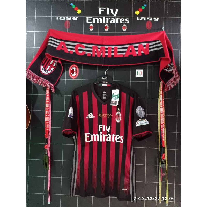 Ac Milan 2016/17 Size M Adizero Honda #10