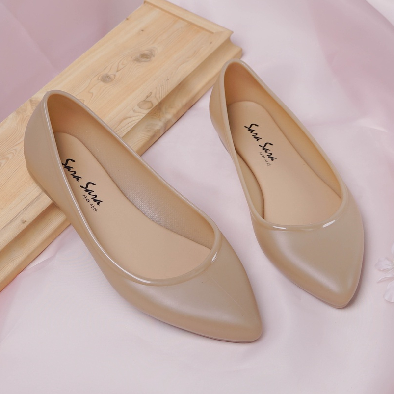SARA SARA STORE - Flat Shoes PELANGI MOCCA | sepatu kerja kantoran wanita motif polos warna coklat m