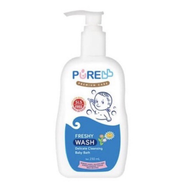 Pure Baby Bath Freshy Fruity Lavender Wash 230ml - Pure Baby Sabun Mandi Kemasan Botol Pump NO SLS Newborn Baby Soap