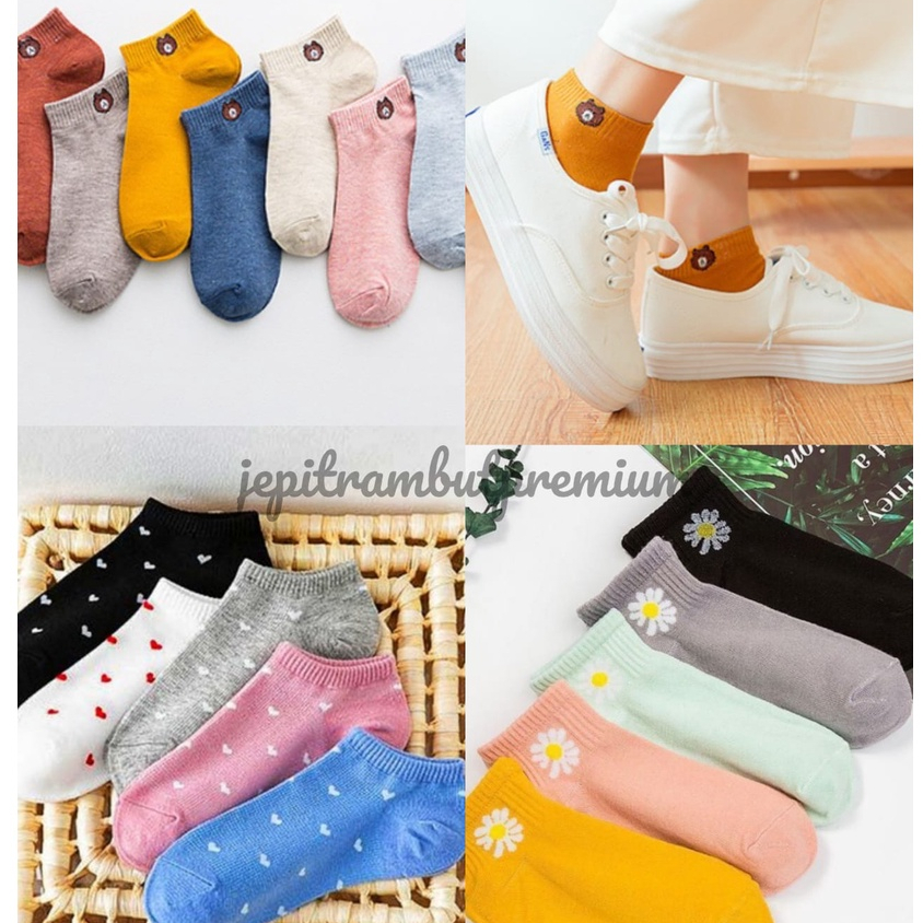 KAOS KAKI PREMIUM ANKLE MOTIF LOVE/ KAOS KAKI BEAR/ KAOS KAKI FLOWER/ KAOS KAKI KOREA