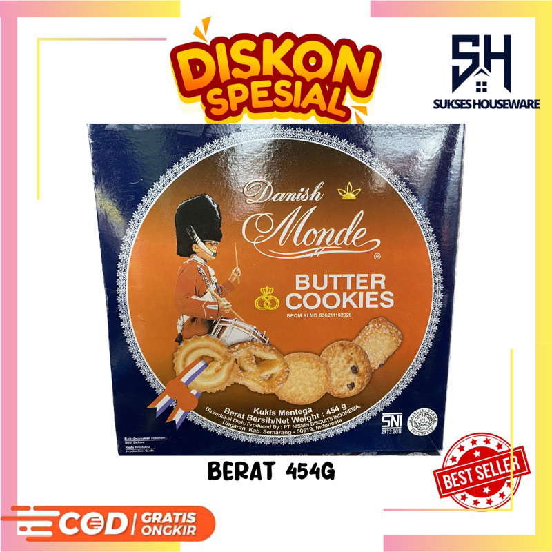 

Danish Monde Butter Cookies 454 gr Biscuit TIN Kaleng Kecil