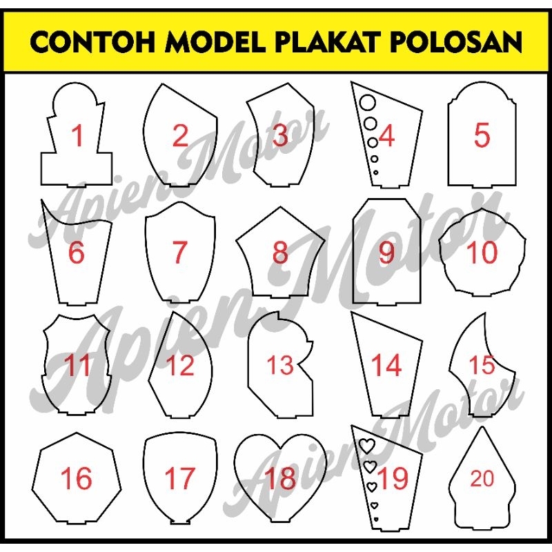 Plakat Polos Bahan Akrilik Tebal 5 mm Plus Kaki