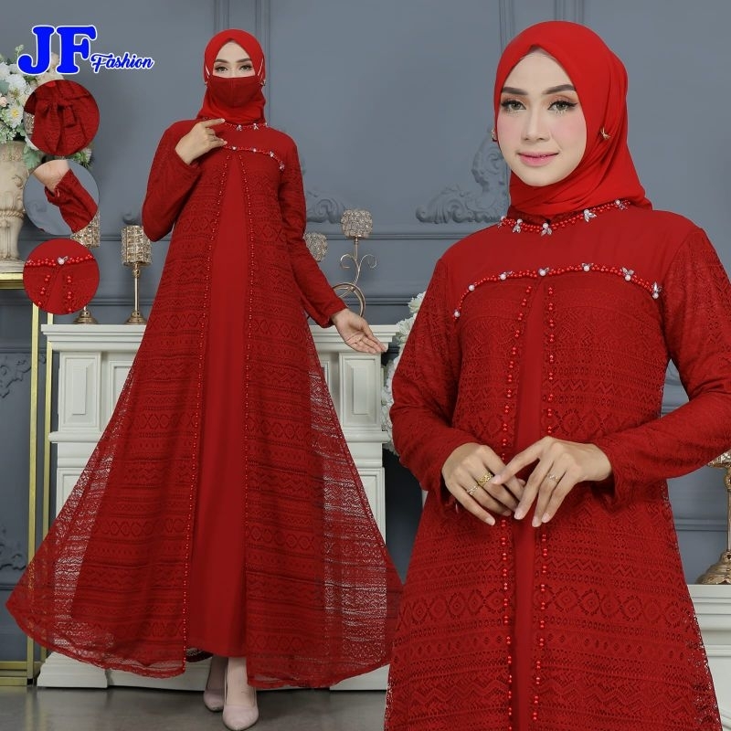 Gamis Brokat Selendang