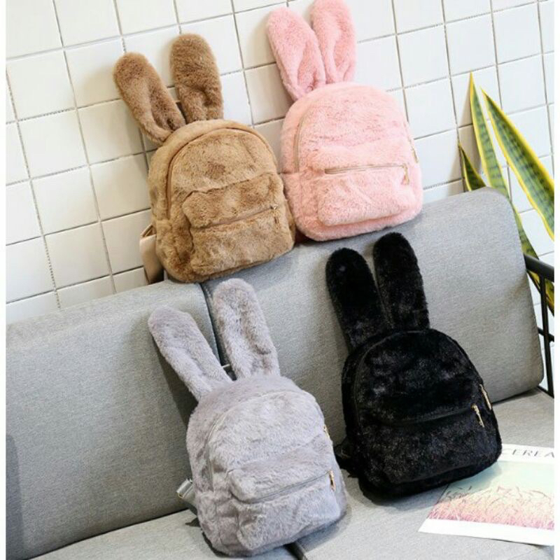 Ransel bulu  Rabbit fashion Korea