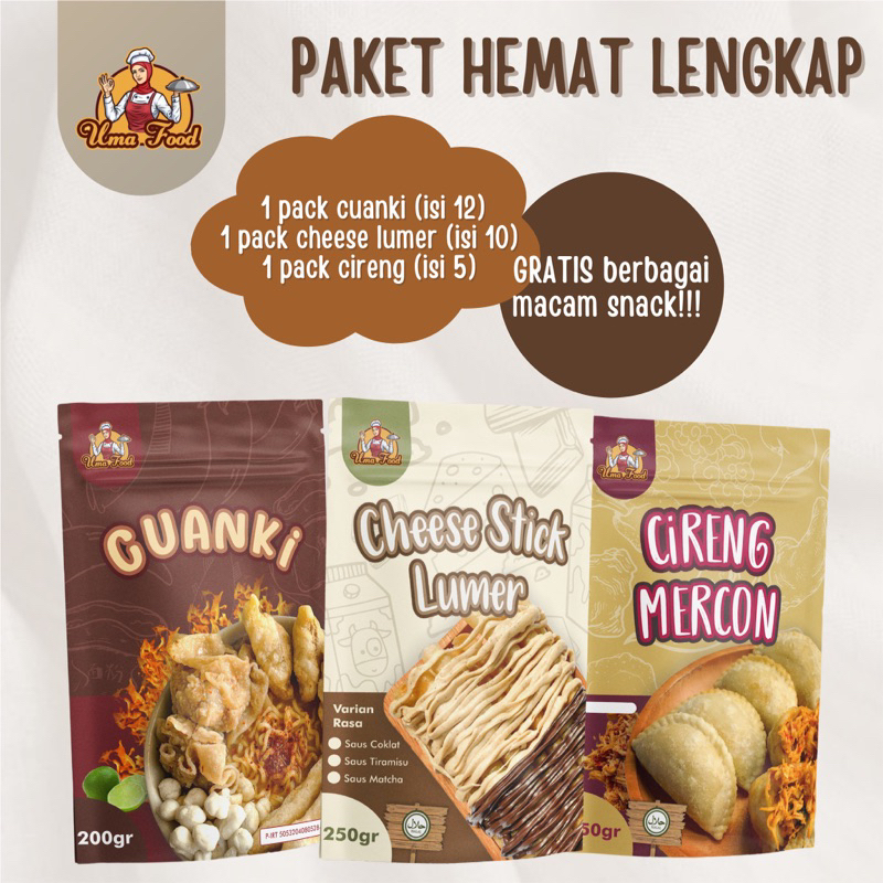 

PAKET 3 Cuanki,Cireng,Cheesestick DAPAT GRATIS