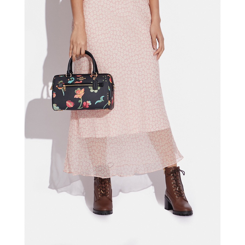 Coach Rowan Satchel With Dreamy Land Floral Print (C8617)