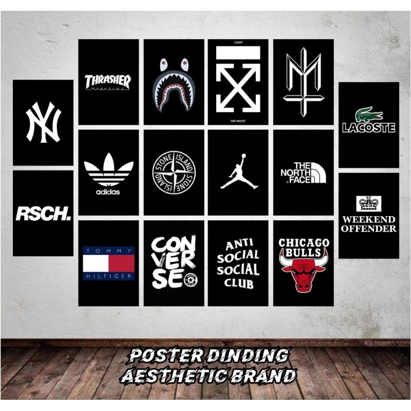 Poster Dinding Aesthetic (16PCS) Wallpaper Dinding black Aesthetic Vintage Ukuran A6 aesthetic wall