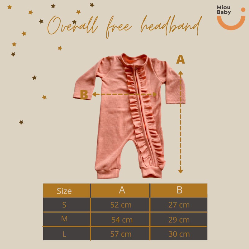 [12.12 SALE] MIOUBABY - Sleepsuit zipper free headband / baju tidur bayi / jumper bayi /jumpsuit bayi / bodysuit baby / waffle baby / baju anak / baju bayi / sleepsuit anak / hadiah lahiran / setelan anak / setelan bayi / baju anak perempuan