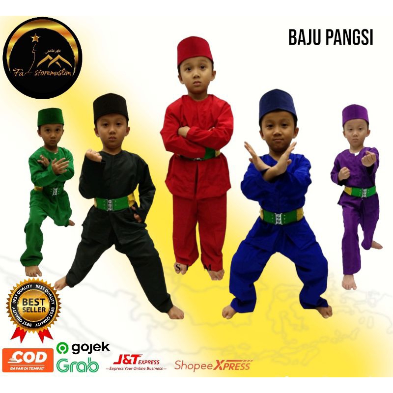 Baju pangsi/setelan baju + sabuk/pangsi anak 1-13 tahun