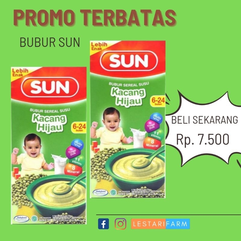 

SUN Bubur Sereal Kacang hijau 120grm