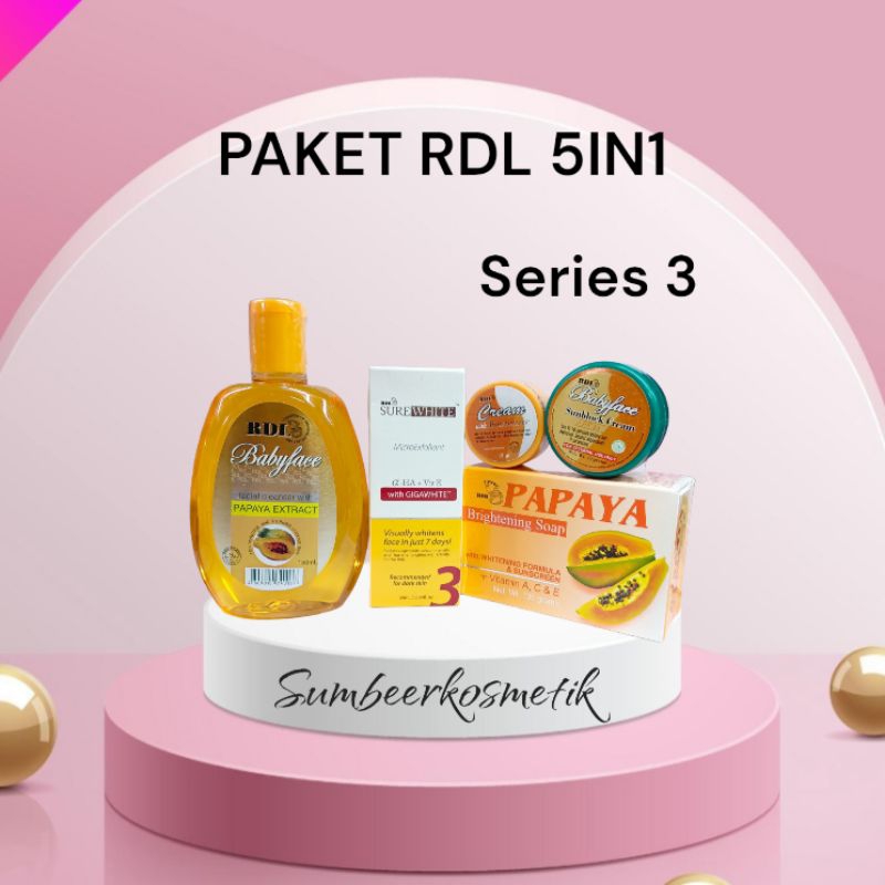 Paket Glowing Rdl Series 5in1 Sure White - Perawatan Wajah