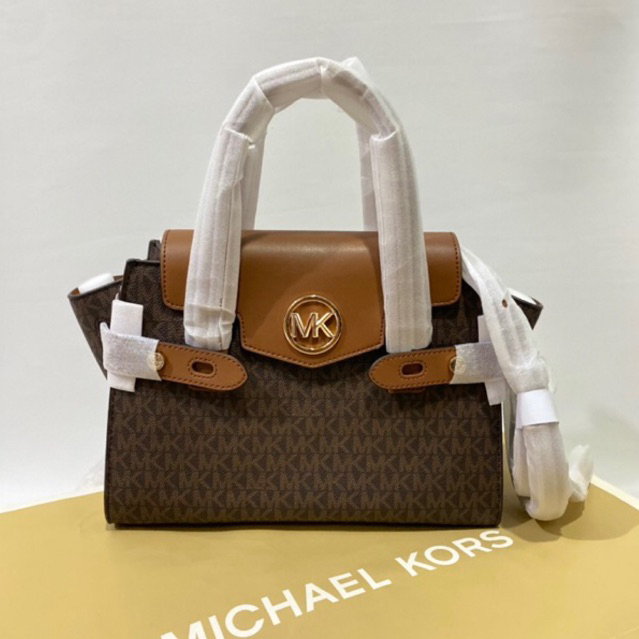 Michael Kors carmen medium flap satchel brown