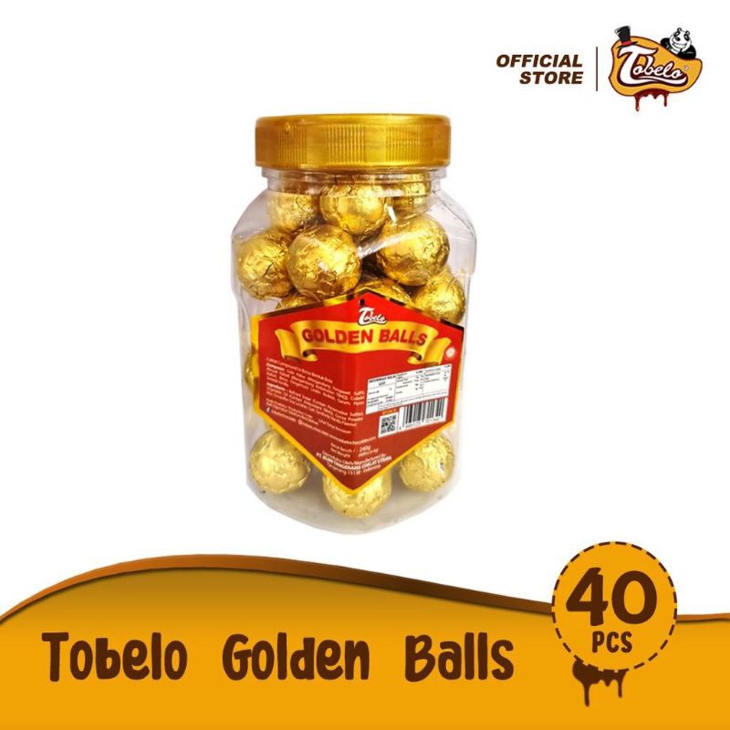 Golden Balls Tobelo 1 JAR isi 40 Pcs Cokelat Bola isi Beras Crispy  240 g