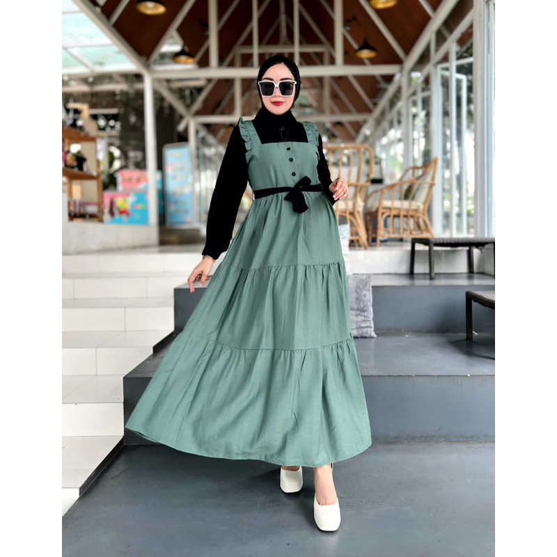 HUSNA DRESS/GAMIS REMAJA TERBARU 2023/DRESS POLOS POLO LINEN