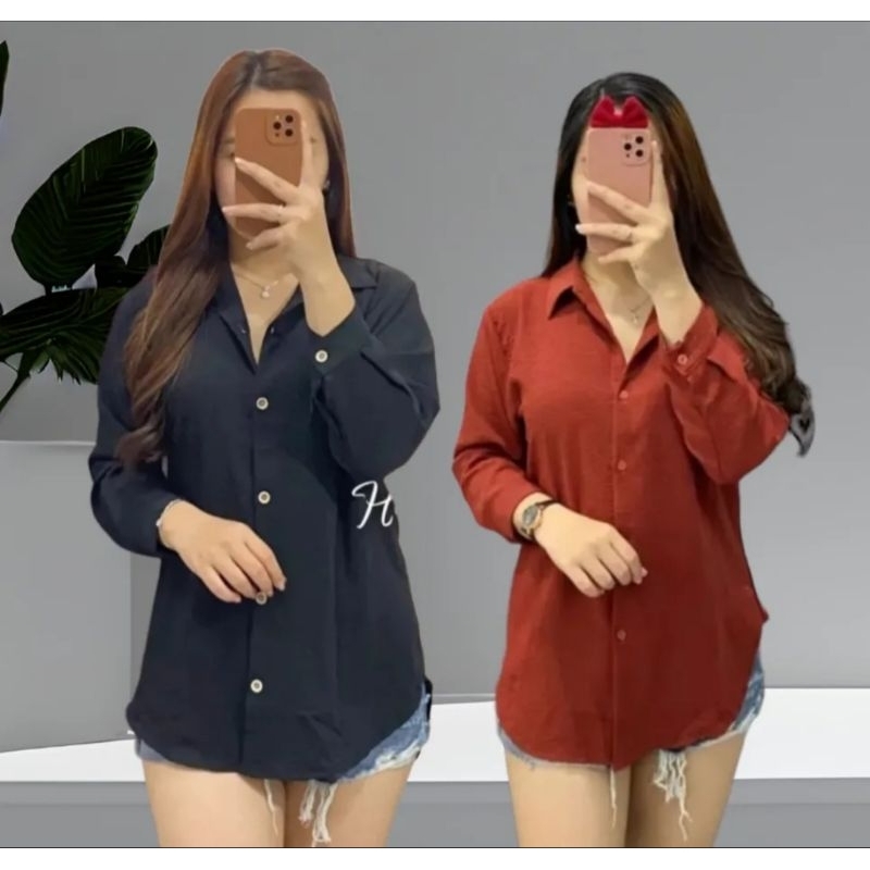 KEMEJA WANITA / KEMEJA CRINKLE  WANITA / KEMEJA WANITA OVERSIZE  / KEMEJA CRINKLE AIR FOLLOW PREMIUM