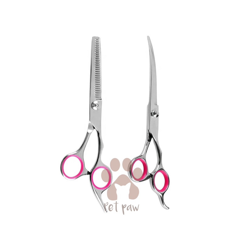 Gunting Grooming Pet Grooming Scissors Gunting Potong Bulu Anjing Kucing Anabul Lengkung Curve Sasak