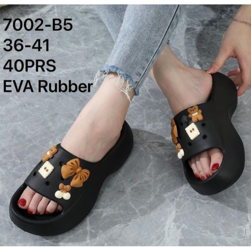 36-42 Sandal Fuji Viral Sandal Fuji Jibbidz Sandal Wanita Kekinian Sandal Fuji Korea Sandal Fuji Wan