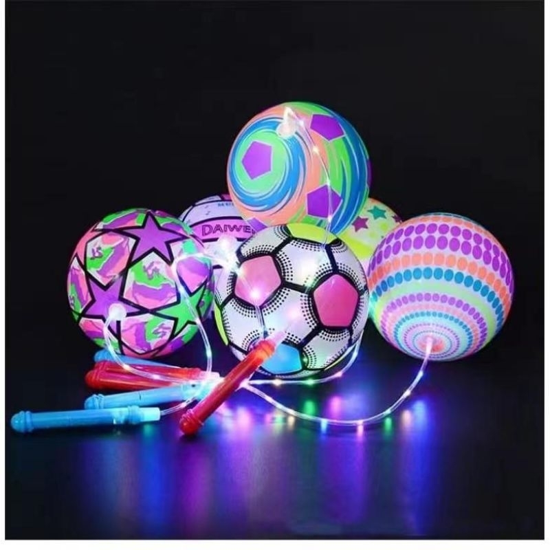 MAINAN BOLA KARET LAMPU MENYALA / MAINAN ANAK-ANAK BOLA LED KEREN