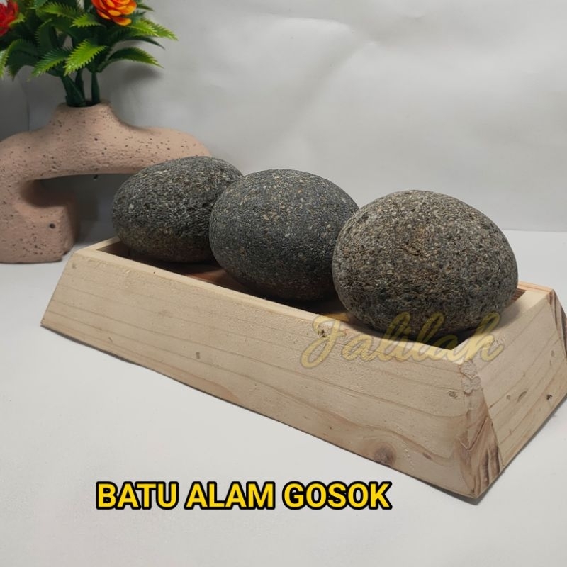 Batu Alam Gosok Esklusif Batu Kali Aliran Sungai Bogor Pembersih Daki Batu Hiasan