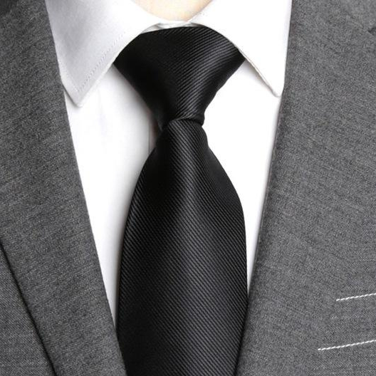 Dasi Instant Siap Pakai dan Manual Pria Salur Hitam Polos Salur Halus 3inch dan 2inch Ready Stock