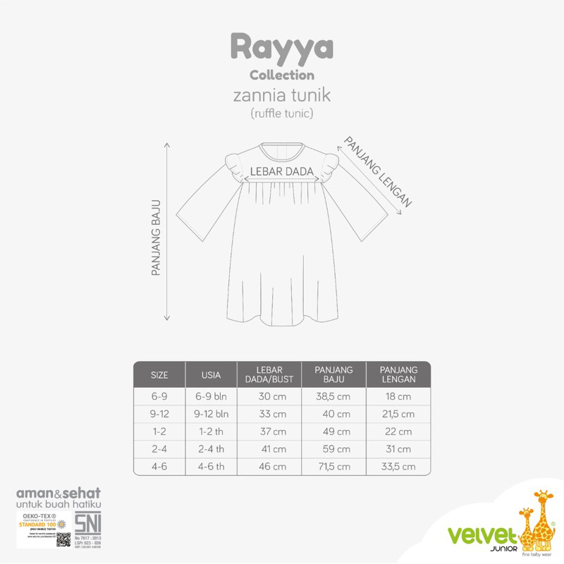 VELVET ZANNIA TUNIC ANAK / VELVET JUNIOR RAYYA COLLECTION / IED COLLECTION