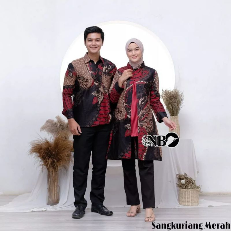 Batik couple Tunik Baju batik couple modern premium M L XL XXL