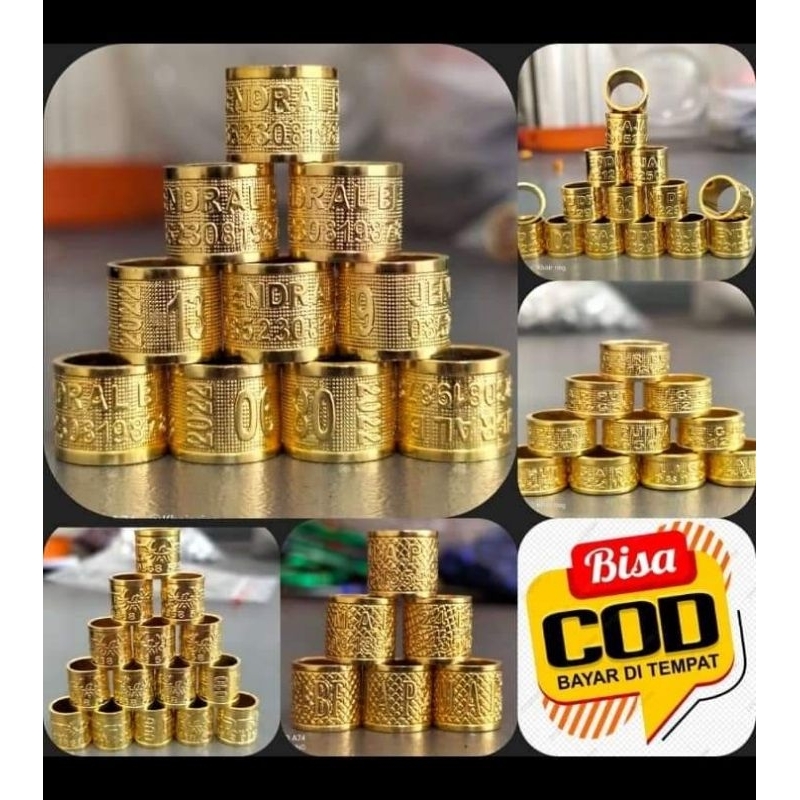 RING BURUNG MERPATI UKIR TIMBUL MOTIF 39 BRINTIK  UKIR NAMA