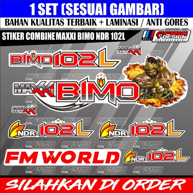 STICKER BIMO NDR 102L LAMA COMBINE HARVESTER ANTI.GORES