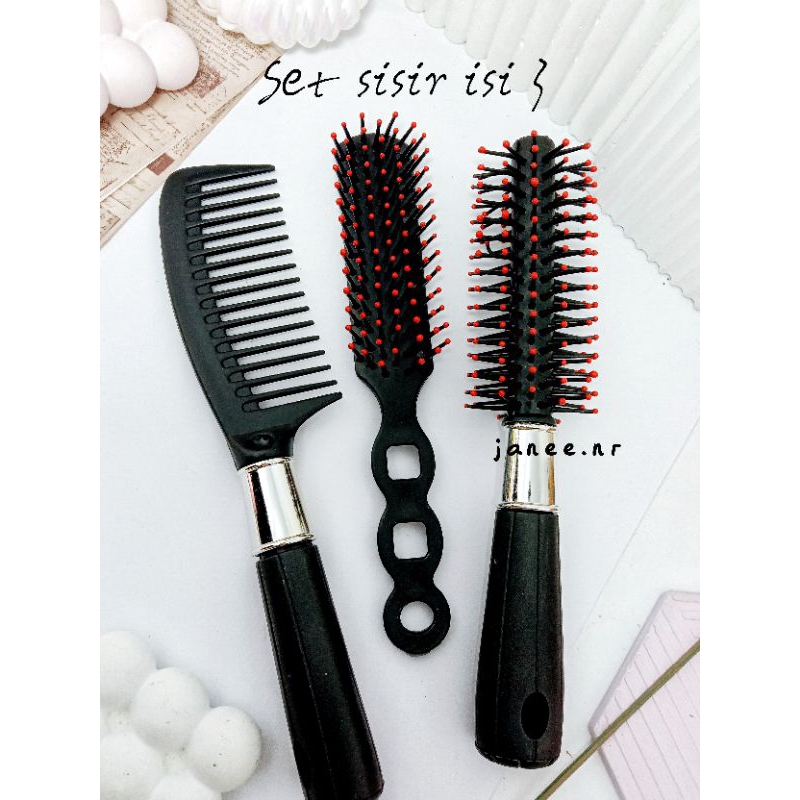 sisir rambut salon set isi 3