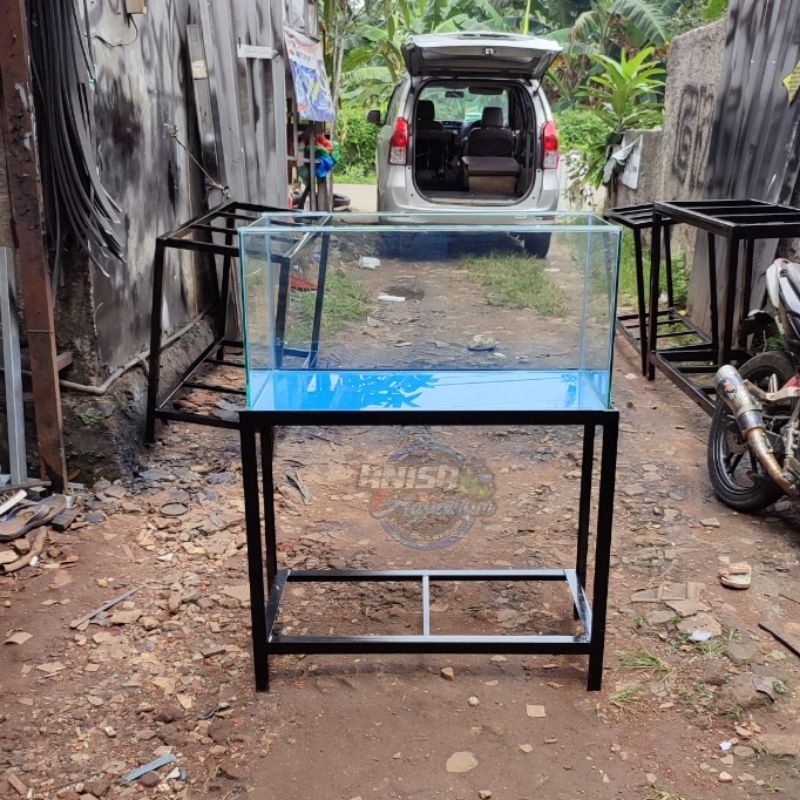 PAKET AQUARIUM 70X40X40 DASAR 8MM KELILING 5/6MM + RAK SIKU 4X4