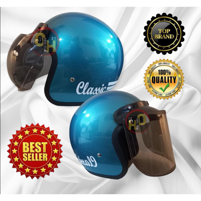 Jual Helm Bogo Sni Blue Ice Glossy Dewasa Shopee Indonesia