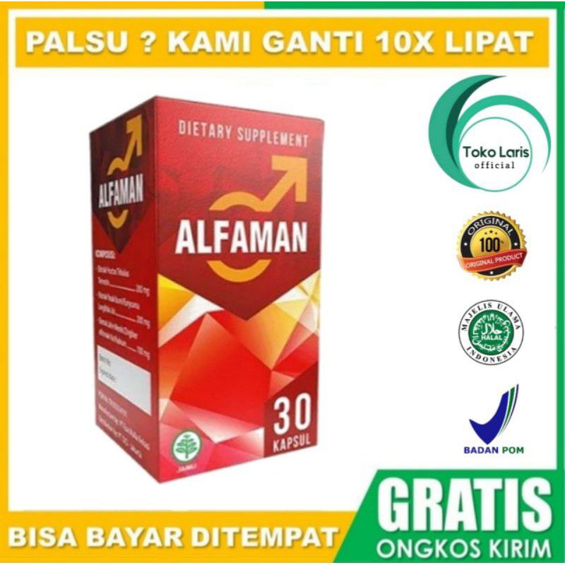 ALFAMAN Asli 100% ORIGINAL  SUPLEMENT HERBAL  UNTUK PRIA 30KAPSUL