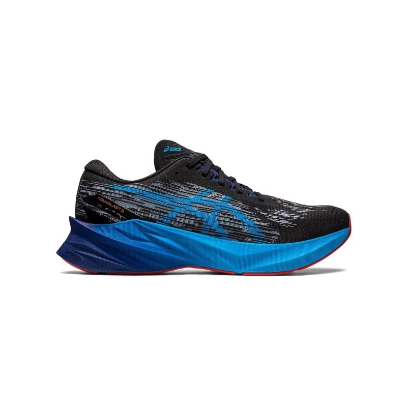Asics Novablast 3 Men's Running Shoes-Black/Island Blue 1011B458004