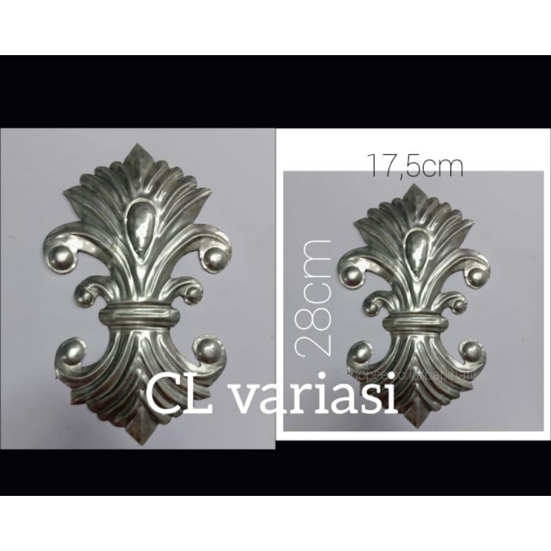 Ornamen Pagar Besi Minimalis Plat Besi 2muka 17,5x28cm