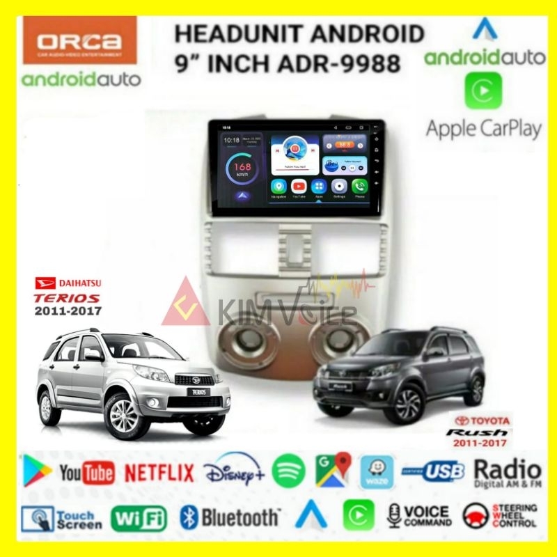 Head Unit Android Orca OEM Toyota Rush 2012-2017 Voice Command