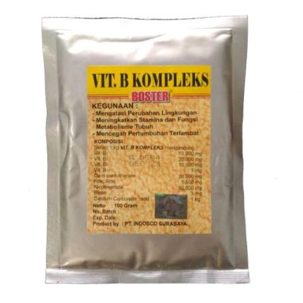 BOSTER VITAMIN B KOMPLEKS COMPLEX SERBUK UNTUK HEWAN TERNAK SAPI KERBAU KAMBING DOMBA BABI & UNGGAS 