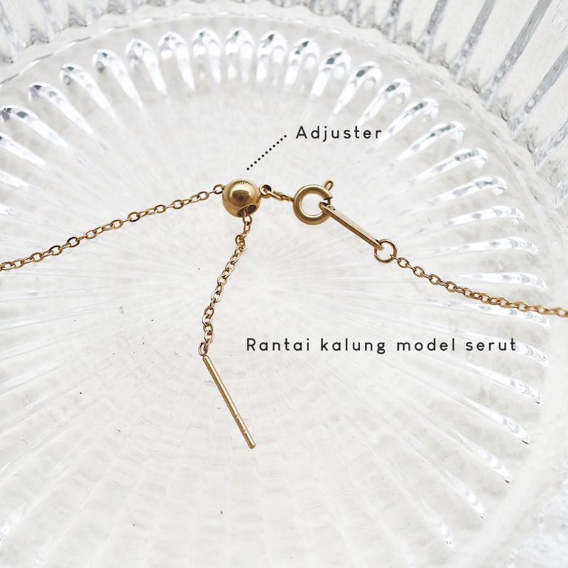 (KALUNG ANTI KARAT) (KALUNG A - Z) KALUNG INISIAL/ KALUNG HURUF / KALUNG ALPHABET /KALUNG NAMA (STAINLESS STEEL + 18K GOLD PLATED)