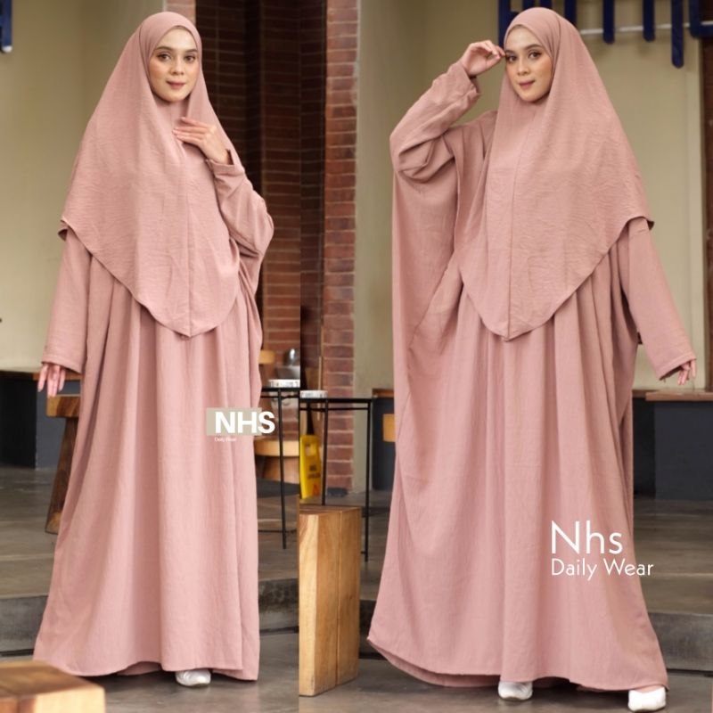 Soraya Kaftan Set Kaftan + jilbab crincle airflow