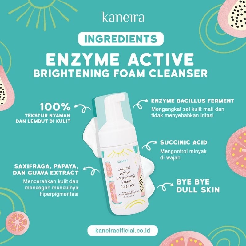 Kaneira Enzym Active Foam Cleanser 100 ml  - Face Wash - Sabun Wajah - Cleanser Facial Wash