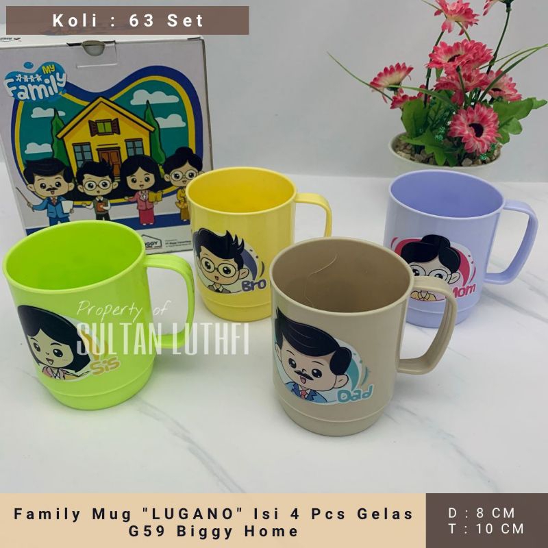 Family Mug "LUGANO" Isi 4 Pcs Gelas G59 Biggy Home